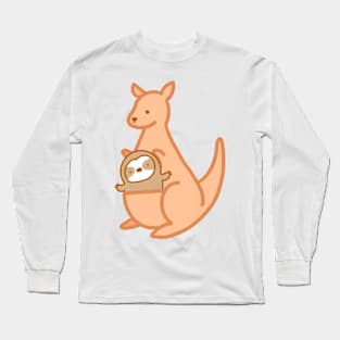 Cute Australian Kangaroo Sloth Long Sleeve T-Shirt